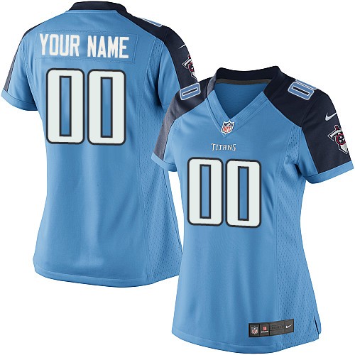 Women's Limited Nike Jersey Light Blue Home - Customized NFL Tennessee Titans